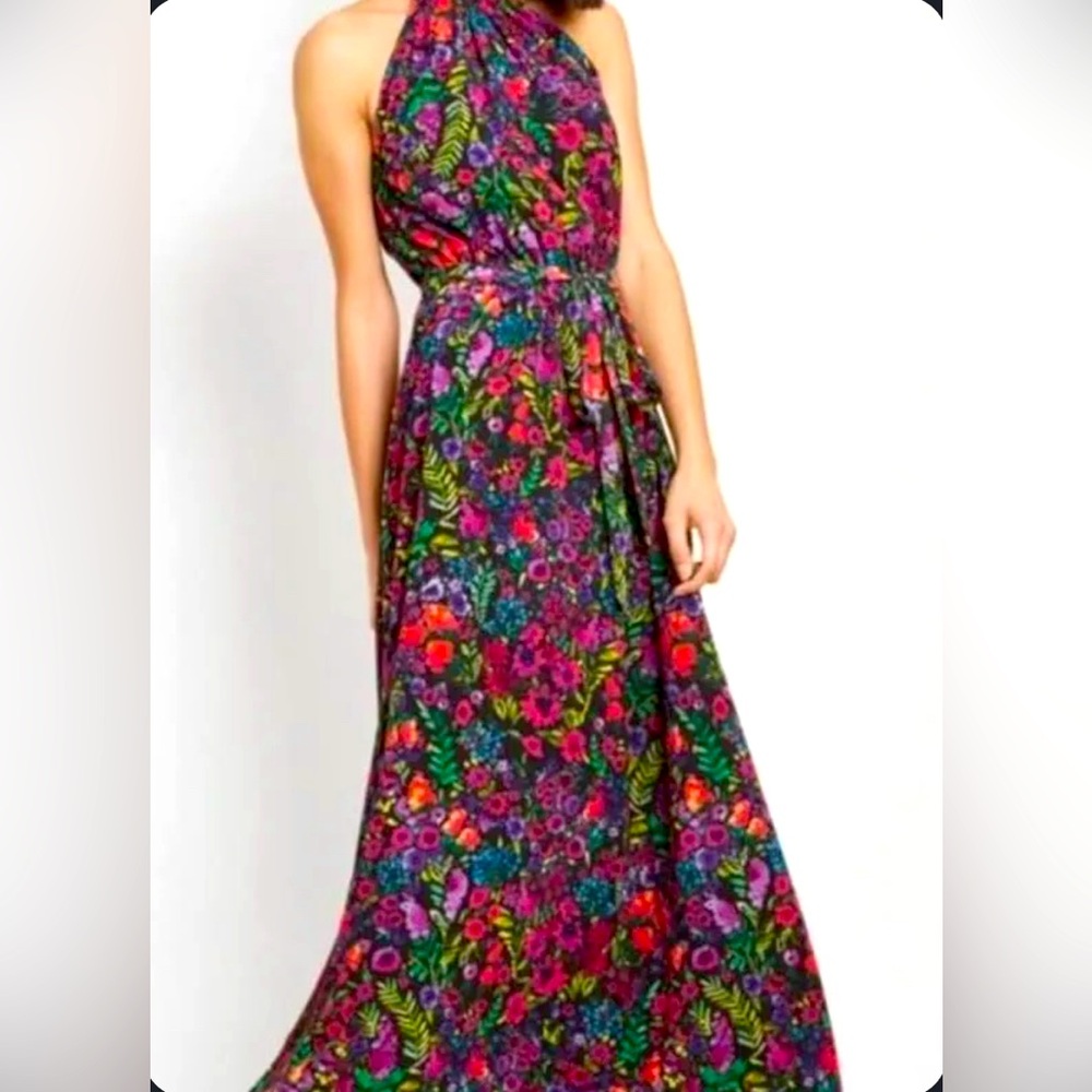 ModCloth floral maxi halter dress size small S